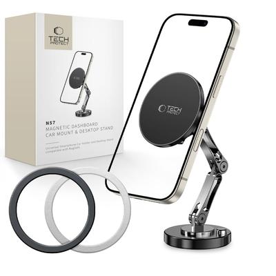 Tech-Protect N57 Magnetic Magsafe Dashboard Car Mount & Desktop Phone Stand Black