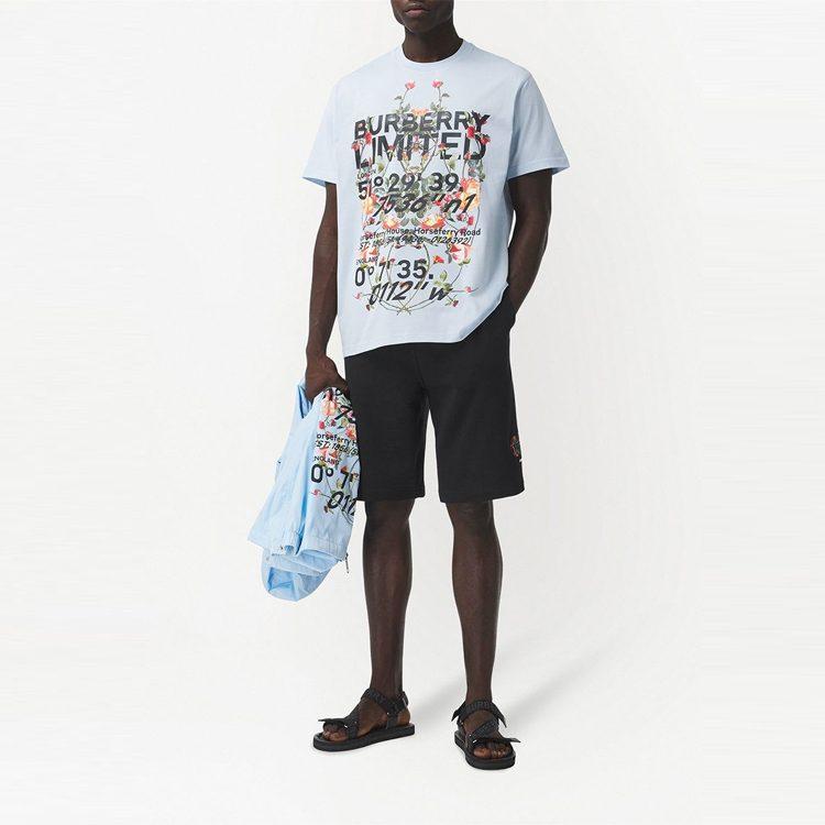 Burberry T Shirt Unisex Light Blue 80374681