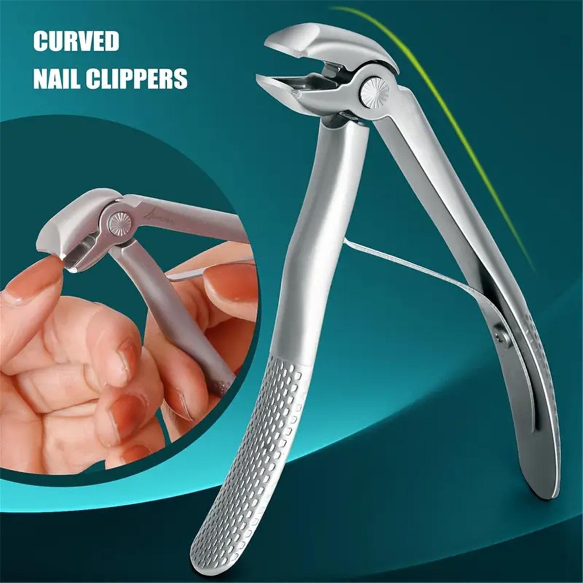 Modern Convex Blade Edge Nail Clippers Stainless Steel Toenail Clippers Wide Mouth Opening Thick Hard Toenail Cutter Manicure