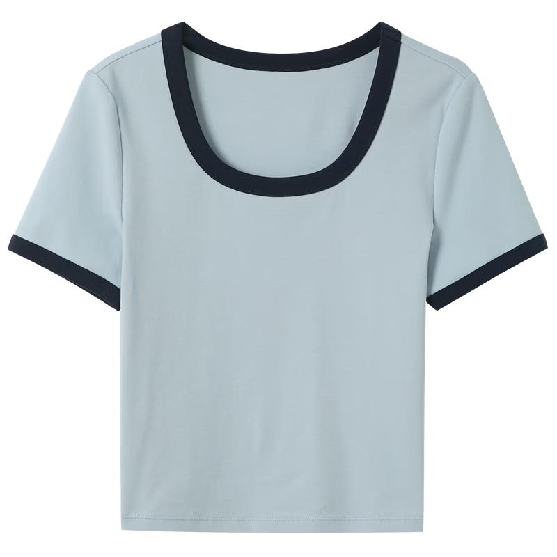 Sancai 2026 Spring Color Block Slim Fit Short Sleeve T-Shirt XL