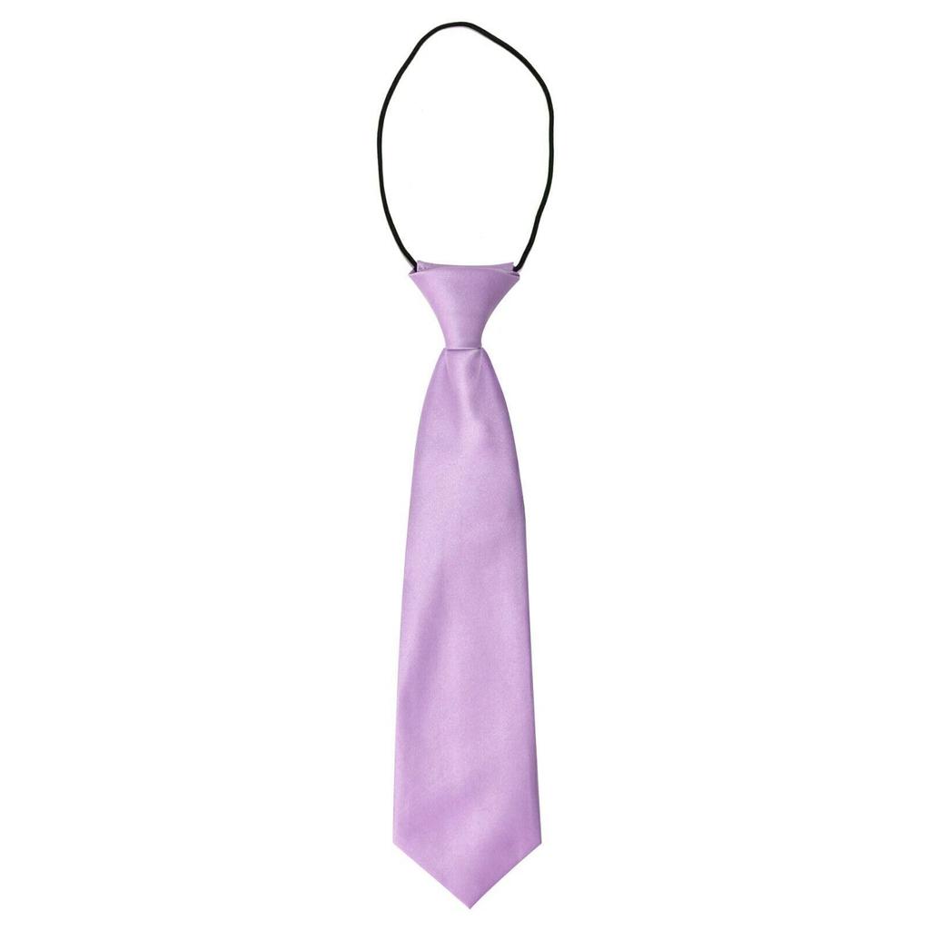 Solid Color Satin Kids Elastic Tie, Pre-tied Lazy Children Necktie, Uniform Accessory for Boys Girls School Daily Birthday Formal Occasion
