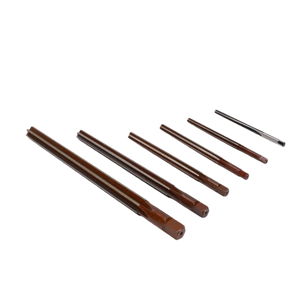 6 Pcs 1:50 Taper Pin Alloy Steel 3mm to 10mm Manual Finishing Hand Reamer Set for CNC Machine Shop