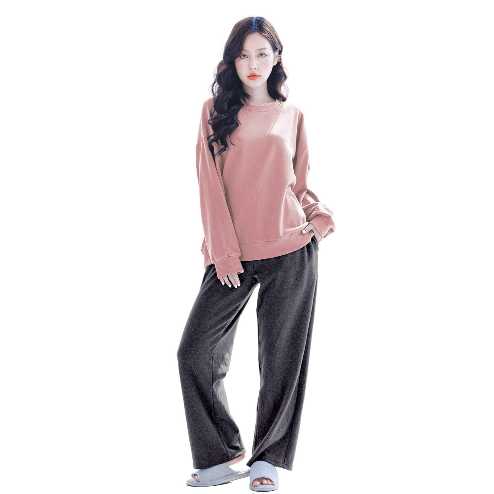 

AJISAI LOVE Winter Loungewear Made with New Dralon Home and Sleepwear Long Straight Long Warm and Travel Relaxed Perfect for and Spring Women s