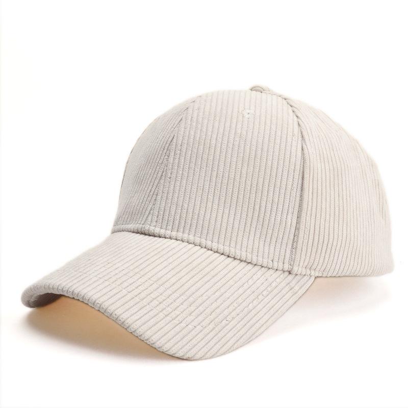 Șapcă de baseball unisex versatilă în stil coreean din catifea corduroy - Modă toamnă/iarnă, vârf dur solid cu cozoroc scurt, casual cu cozoroc curbat