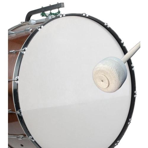 Cobalt Planet Bass Drum Mallets, Set of 2, Felt Drumstick Mallets for Brass Band, Marching Gongs, Timpani, and Bass Drums (White, Set of 2)