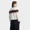 Fila Heritage Classic Fashion Simple Striped Trendy Comfortable Casual Versatile Warm Knitted Cardigan Sweater Women Outerwear F11W618404FWT
