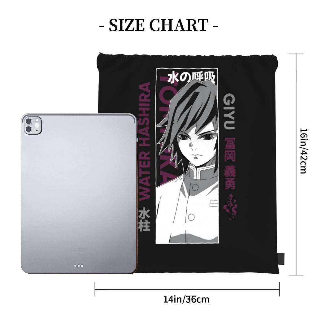 Custom Demon Slayers Drawstring Bag Men Women Portable Gym Sports Sackpack Guyu Tomioka Shopping Storage Backpacks