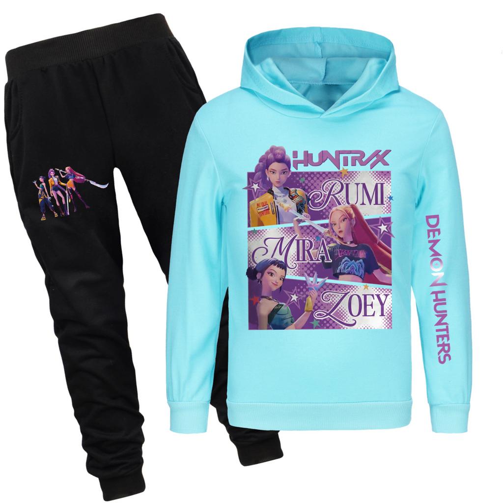 Children's Hooded Top And Pants Two-piece Tracksuit Set Long-sleeved Printed Sweatshirt Set