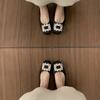 First encounter fairy wind rhinestone square buckle commuter shoes spring 2026 new one-pedal soft-soled ballet