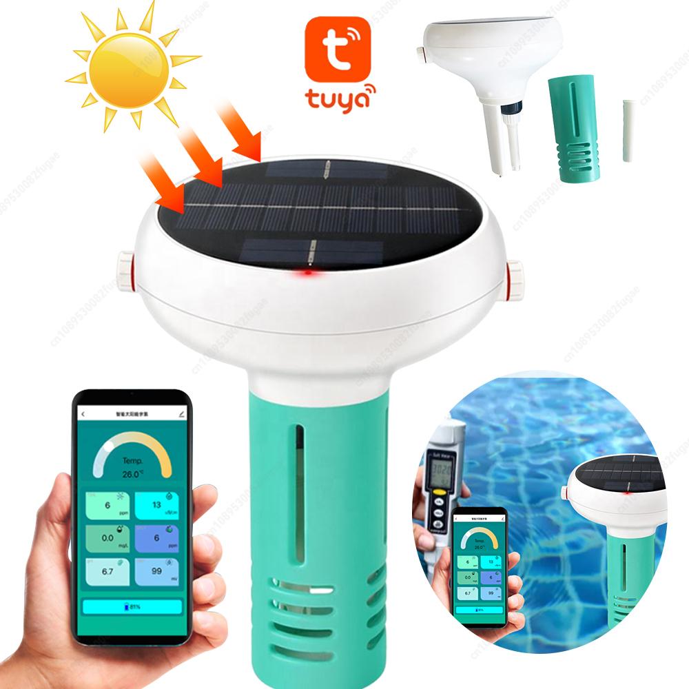 7 In 1 PH/ORP/EC/TDS/Temp/CL/Salt Test Meter Bluetooth-Compatible Water Quality Tester Work with APP Pool Salt Tester for Pools