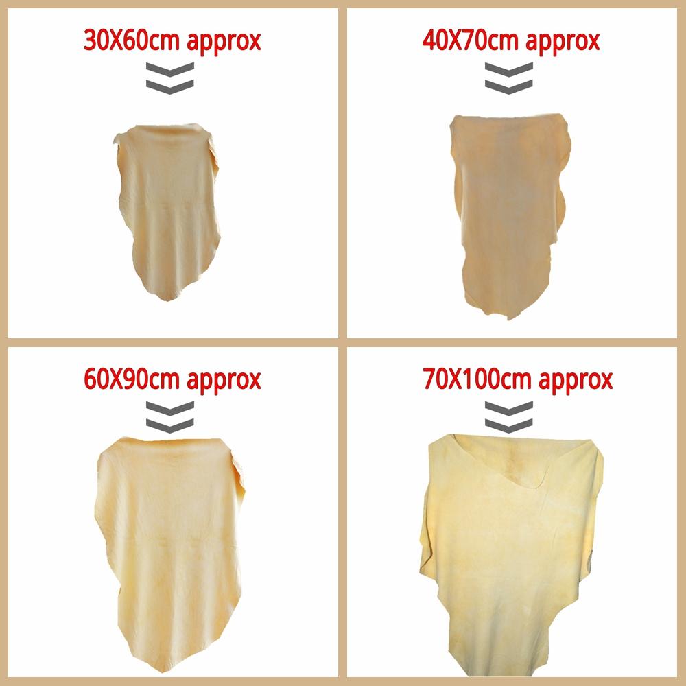 Pflege Extra großes Auto-, KFZ- und Motorrad-Fensterleder, natürlich trocknend, ca. 60 x 90 cm, formfreie Reinigung aus echtem Leder