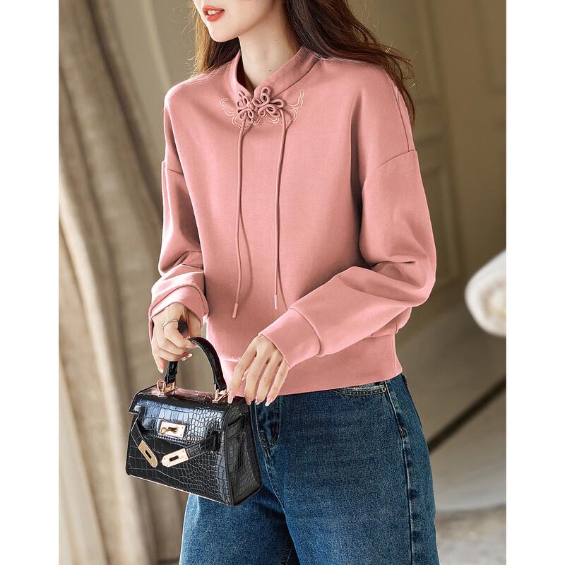 Demana Women's New Chinese Style Frog Button Sweatshirt