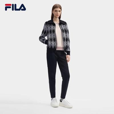 FILA Women's Knitted Lapel Cardigan Sweater