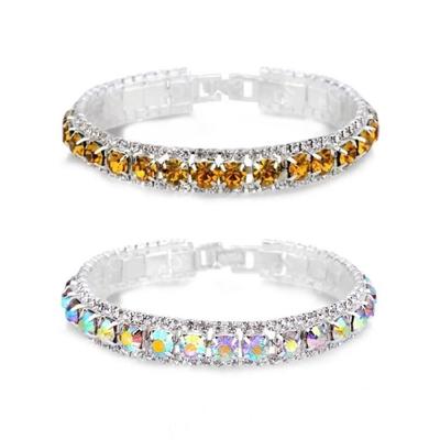 Brățară Portabilă Colorată Vibrante, Realizată din Aliaj Rezistent și Cristale Austriece, Accesoriu la Modă pentru Femei