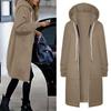 Women's Fashionable Solid Color Long Sleeved Pocket Long Hoodies Zipper Casual Coat Fall Jackets Sweatshirts Clothes