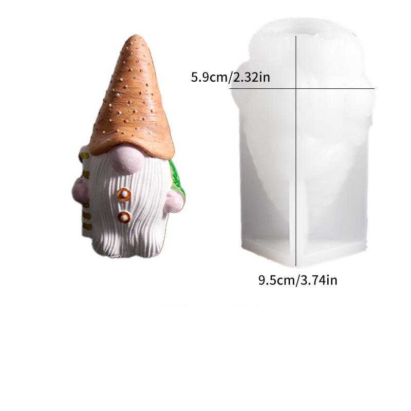 Christmas Gnome Mold Christmas Gnome Figurine Handmade Ornament Santa Claus Candle Silicone Mold