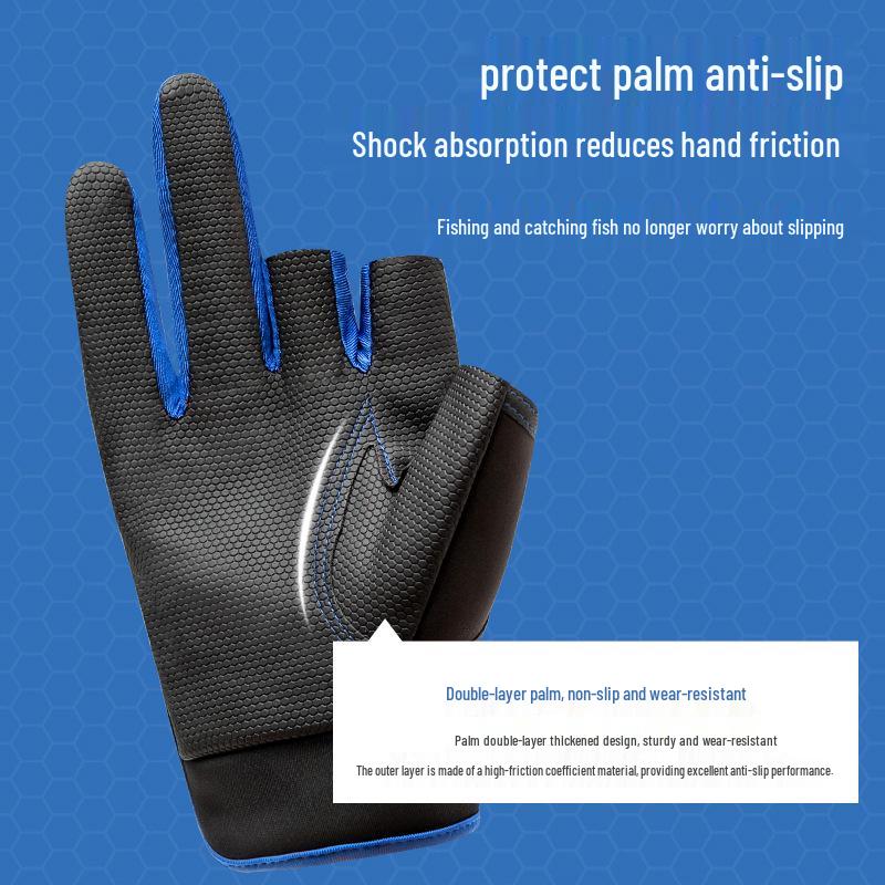 Men's Ultra-Thin Waterproof Fishing Gloves with Sun Protection, Anti-Prick Design, and Anti-Slip Three-Finger Cut for Summer Fly Fishing