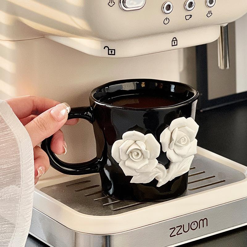 High End Niche Camellia Cup High Value Mug Water Cup Milk Gift Coffee Cup Ceramic