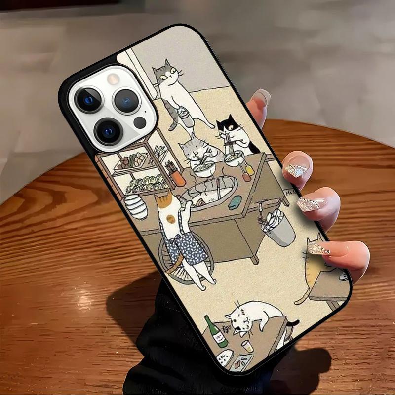 Japanese Cat Culture Aesthetic Art Phone Case For iPhone 17 Air 16 15 14 13 12 11 Pro Max Max Plus Bumper Case Cover