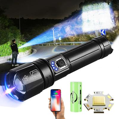 Ultra Krachtige XHP360 LED Zaklamp Oplaadbare Fakkel Tactische Lantaarn Buiten Waterdichte Visserij Zaklamp Met Mobiele Stroom
