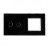 Livolo Panel Szklany Czarny Podwójny 702G-62 Włącznik 2+ Gn