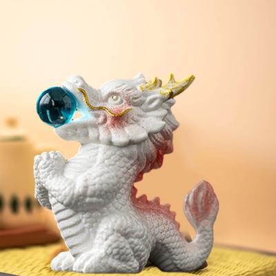 Keramik-Skulptur eines chinesischen Drachen-Tee-Haustiers für die Dekoration zu Hause und im Büro