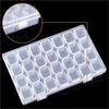 ABS Crystal Embroidery Storage Box Rectangular 28 Grid Adjustable Detachable Salon Manicure Rivet Container Case