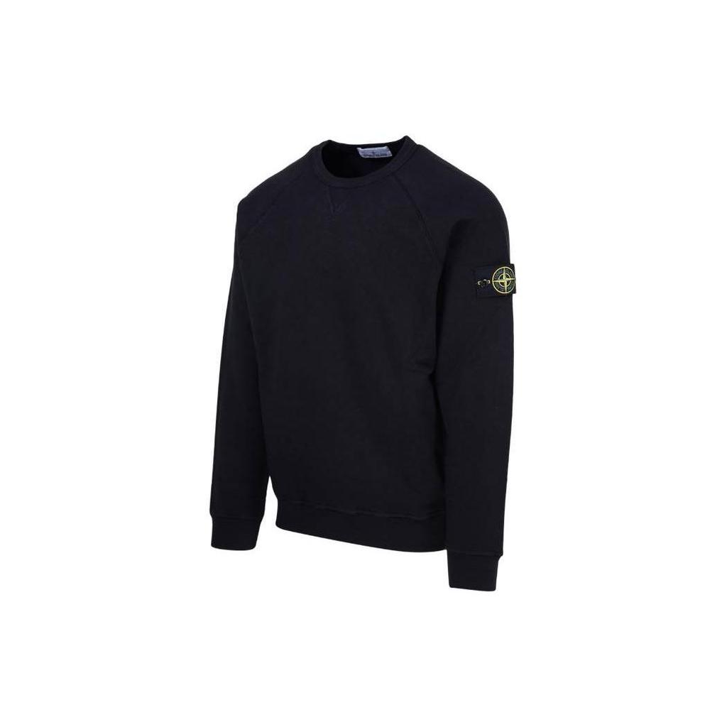 Stone Island Ss23 Solid Color Label Crewneck Sweatshirt Men sweatshirt Black 781566360-V0029