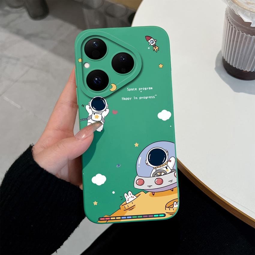 Case For Huawei Pura 80 Pro Nova Y61 Y70 Y72 Y90 4E 5T 6 7 8 9 SE Cute Astronaut Phone Cover Soft Silicone Anti Drop Protective Shell For Huawei Cases