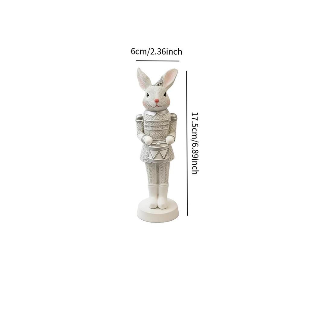 Easter Bunny Figurine Easter Decor Rustic Rabbit Statue for Shelf Farmhouse Office