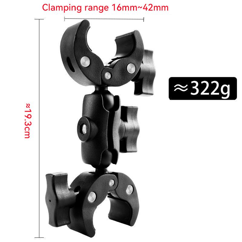 Double Clamp Camera Mount Clip Camera Crab Clamp Motorcycle Handlebar Clip Holder For Gopro Hero Insta360 DJI Camera Accessories