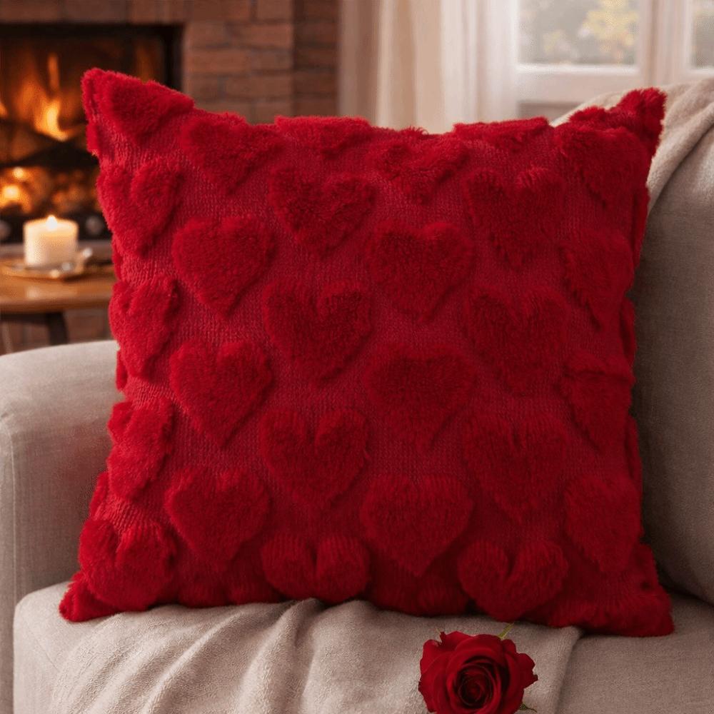 45*45 CM Heart Plush Pillow Cover Romantic Throw Pillow Cover Sweet Cushion Cover  Bedroom Decor