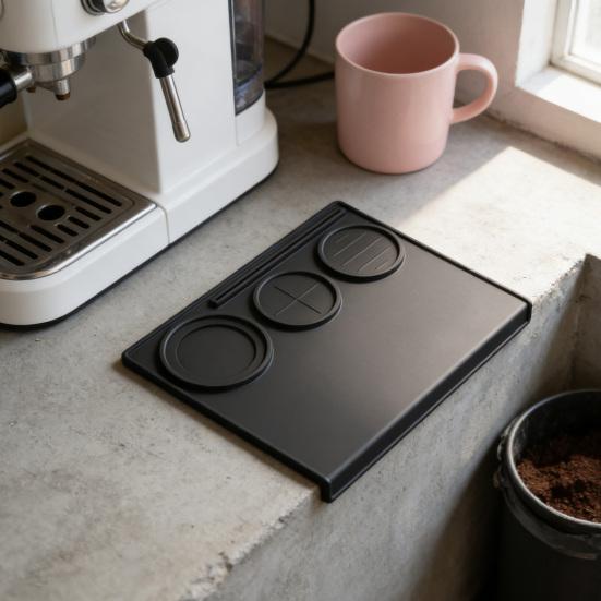 Tapete de Tampar Espresso Antiderrapante de Silicone Tapete para Tamper de Café Resistente ao Calor Almofada de Estação de Tampar Barista para Bancada de Máquina de Espresso