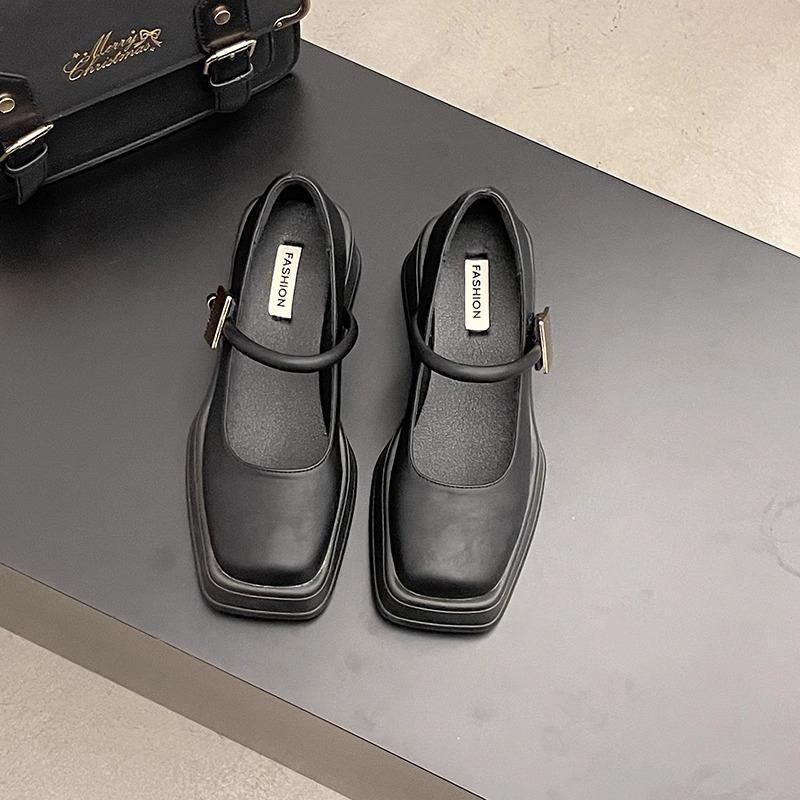 Fashion Woman Pumps Square Heels Casual Office Shoes for Women Elegant Stylish High Quality 2025 Trend Vacation Summer Mary Jane Shoes