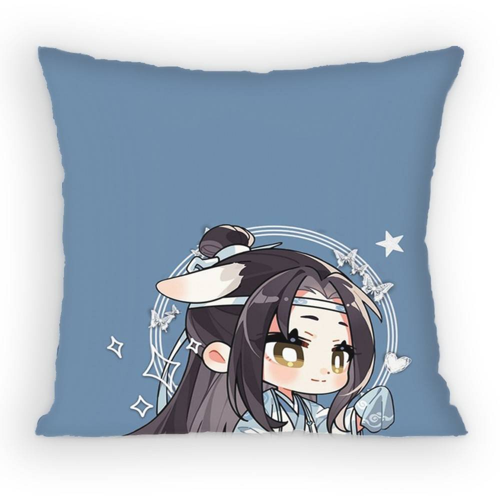 Grandmaster of DDemonic CCultivation PillowCase Antidustmite Pillowcase Invisible Zipper Silky Short Plush Sofa Cushion Cover