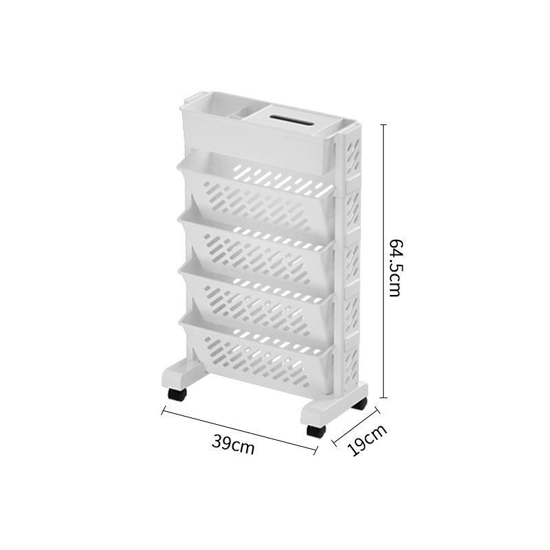 

5-этажная съемная полка для хранения, боковая книжная полка, книжный шкаф, полки на колесах, стеллаж для хранения, подвесной стол, боковая кухонная тележка для еды 5 layers белый