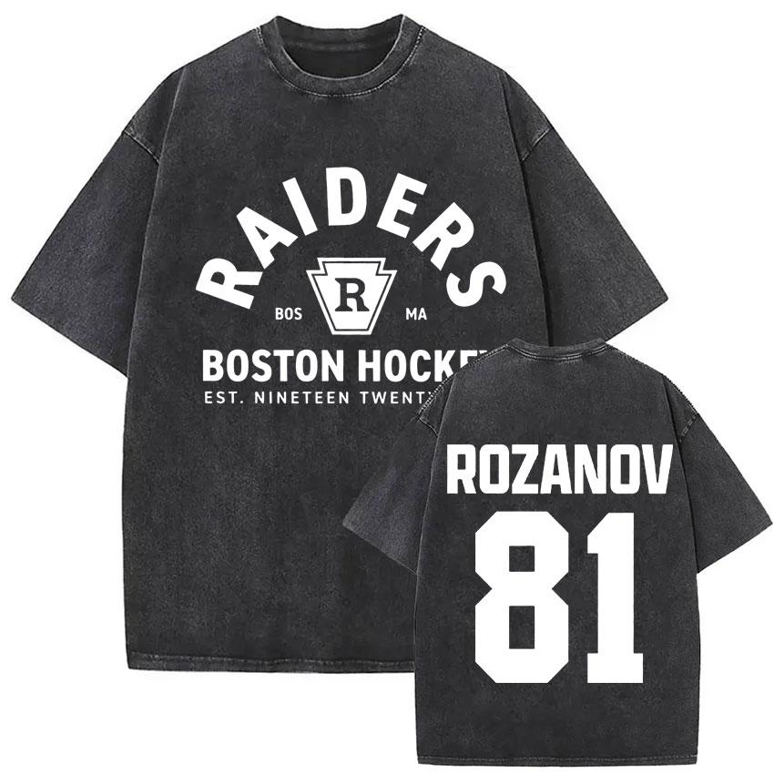 Heated Rivalry Ilya Rozanov 81 T Shirts Boston Hockey Vintage Washed Harajuku Oversized Tshirt Man Women 100 Cotton Tops Tees