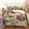 New York Statue of Liberty Duvet Cover KingQueen Size Retro Car Nostalgic 50s Polyester Bedding Set,Vintage Car Quilt Cover9639