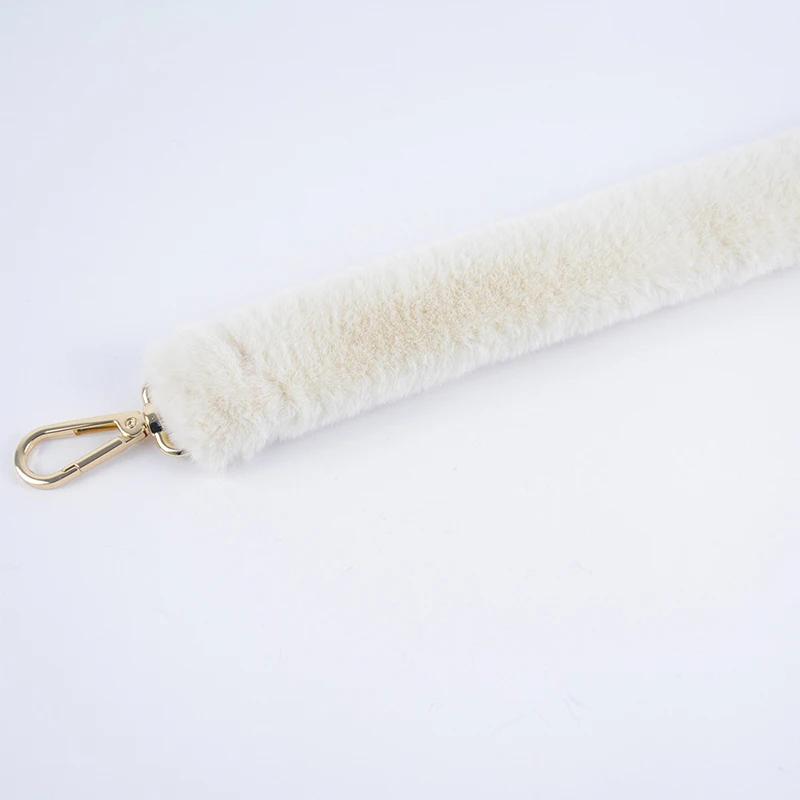 Tracolla Lunga Regolabile in Peluche Sintetico di Coniglio Sostitutiva per Borsa a Spalla o Crossbody da Donna Accessorio Moda per Borsa