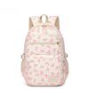 Set de Mochila de Nylon de 3 Piezas Linda Mochila Escolar con Estampado de Lazo para Niñas Mochila Grande con Bolso de Hombro Estuche para Lápices