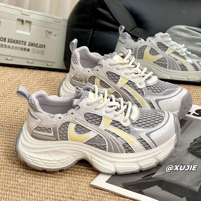 Daddy-Schuhe sind atmungsaktiv und leicht, neue Damen-Freizeit-Sportschuhe mit dicker Sohle und Höhenabsatz, Reiseschuhe