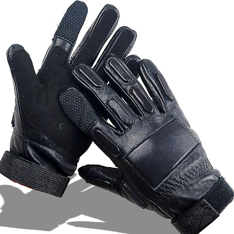 Leather Tactical Gloves Sheepskin Locomotive Sports Full Finger