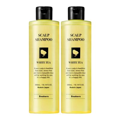 Kopfhautshampoo, 300 ml, 2er-Set, Keratin-Inhaltsstoffe, Duft nach weißem Tee, Kopfhaut, Hergestellt in Japan, Auf Eibasis (Schuppen, Juckreiz, Geschmeidigkeit, Pflege, Zusatzstofffrei,