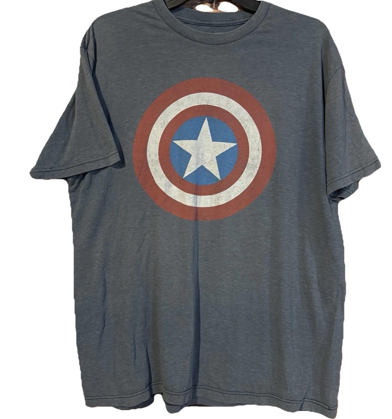 Marvel Comics Captain America Shield Shirt Mens XL 2012 Grey Heather Graphic Tee Unisex T-Shirt XL