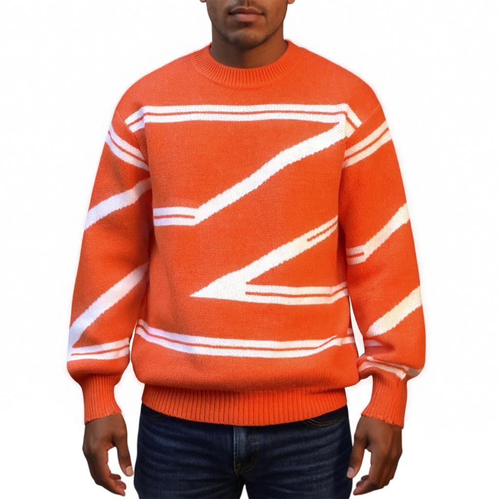 Men's  Fashion  Knitting  Pullover  Long Sleeves  Loose  Round Neck  Sweater
