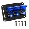 3 Gang Rockers Toggle Switch Panel with 20A 12V 24V Lighted ON Off Switch Car