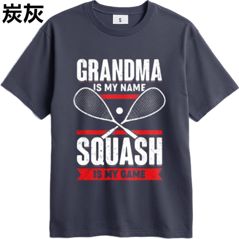 Funny Tshirt Adult Unisex Summer Tshirt Black Grandma Is My Name Squash Is My Game Trendy Unisex Tees Classic Tshirt Big Size Tee