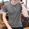 Men Top Breathable Round Neck Quick Dry Mesh Design Short Sleeve All-matched Solid Color Men Summer Top Outing Clothing
