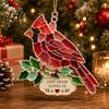Memorial Ornaments for Christmas Handmade Sea Glass Ornament Mosaic Angel/Heart/Red Bird/Tree Hanging Coastal Tree Decoration with Sentimental Text,