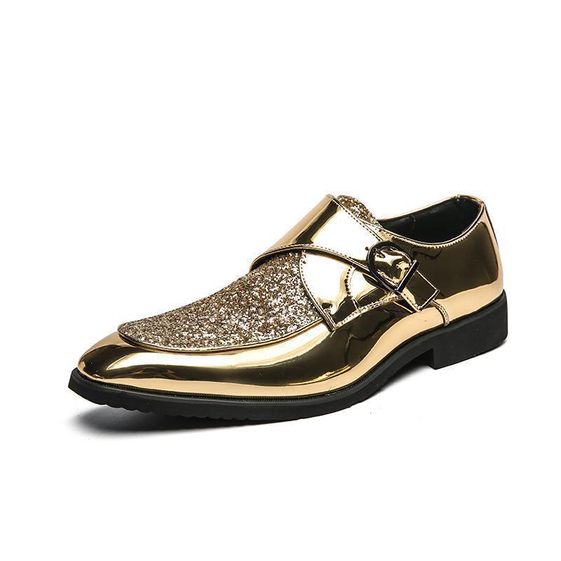 New business leather shoes British casual shoes glossy large size lazy shoes